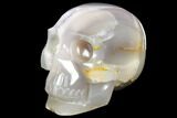 Polished Agate Skull with Amethyst Crystal Pocket #148114-2